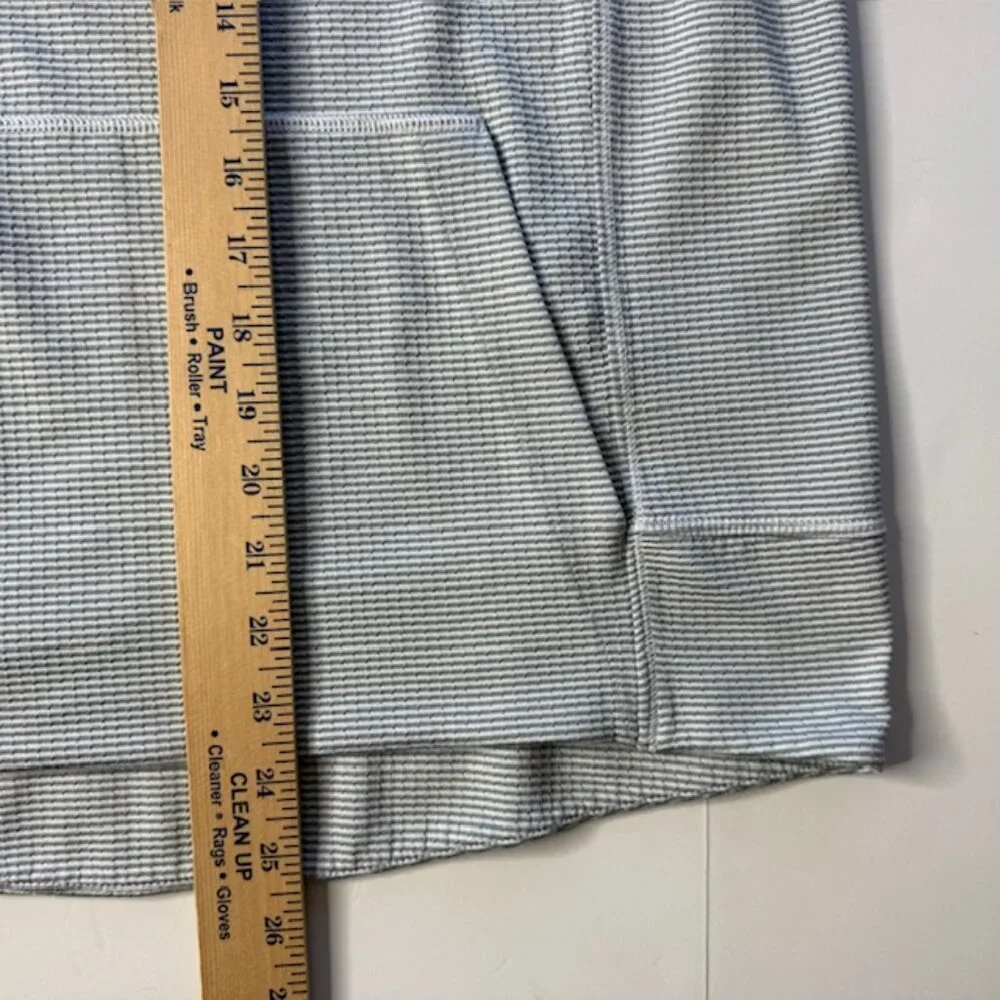 Athleta Small Gray Hoodie Sweatshirt Athletic Cowl Neck Pocket Stretch Yoga - Picture 7 of 8